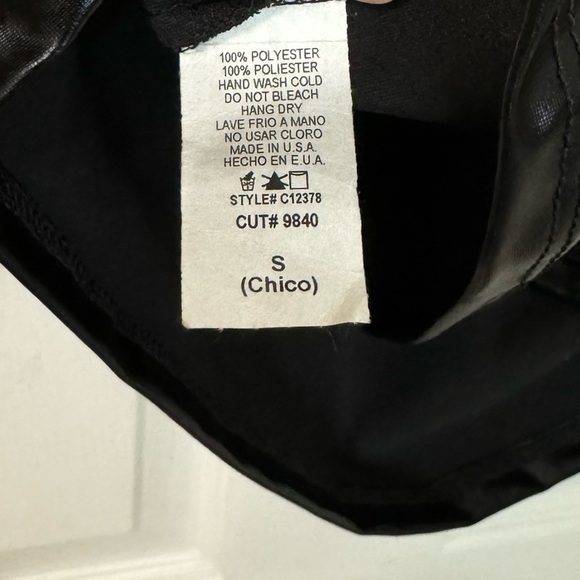 Josie Black Sleeveless Faux Leather Shirt with Sheet Ties on Shoulder Size Small - Picture 5 of 5